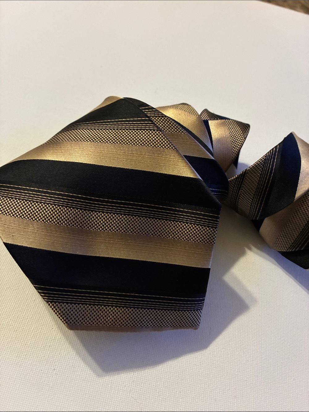 Pierre Cardin Black and Gold Striped Men’s Tie